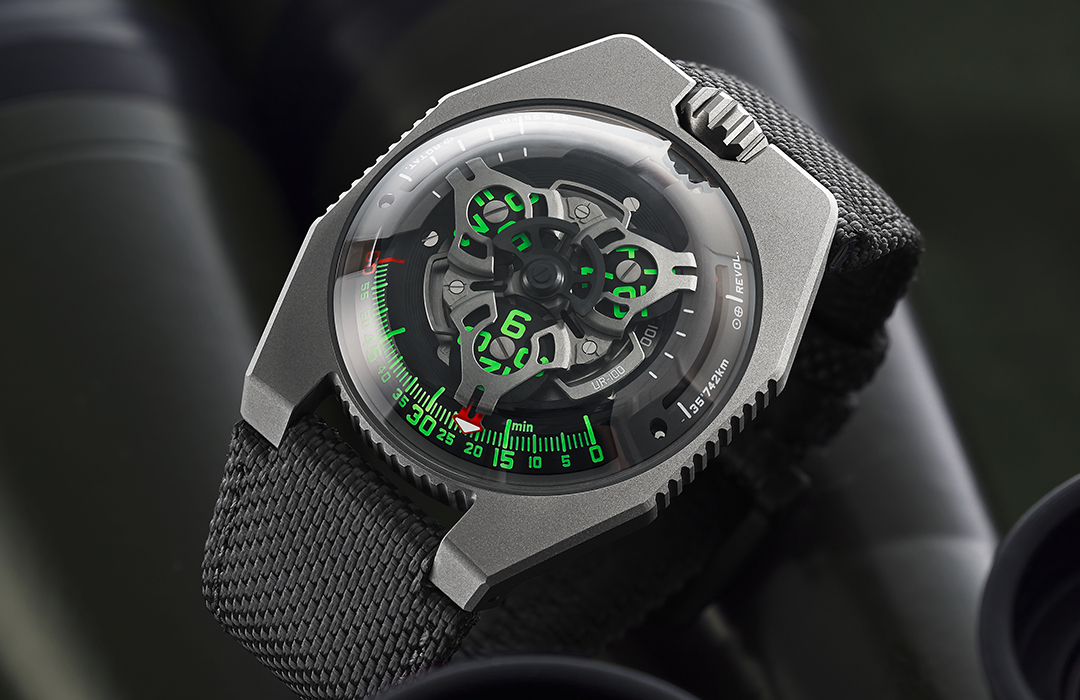 El UR-100 GunMetal de Urwerk mide tu viaje a través del espacio