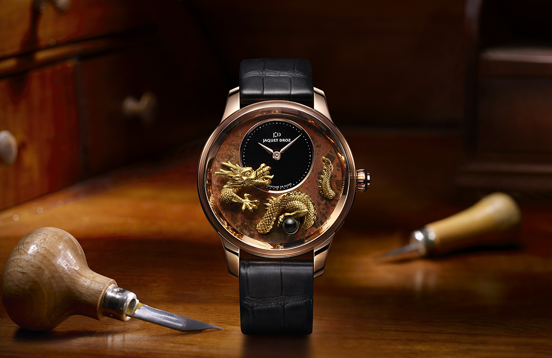 Jaquet Droz Petite Heure Minute Relief Dragon