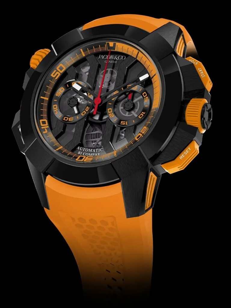 JACOB & CO. EPIC X CHRONO BLACK TITANIUM WITH ORANGE BAND